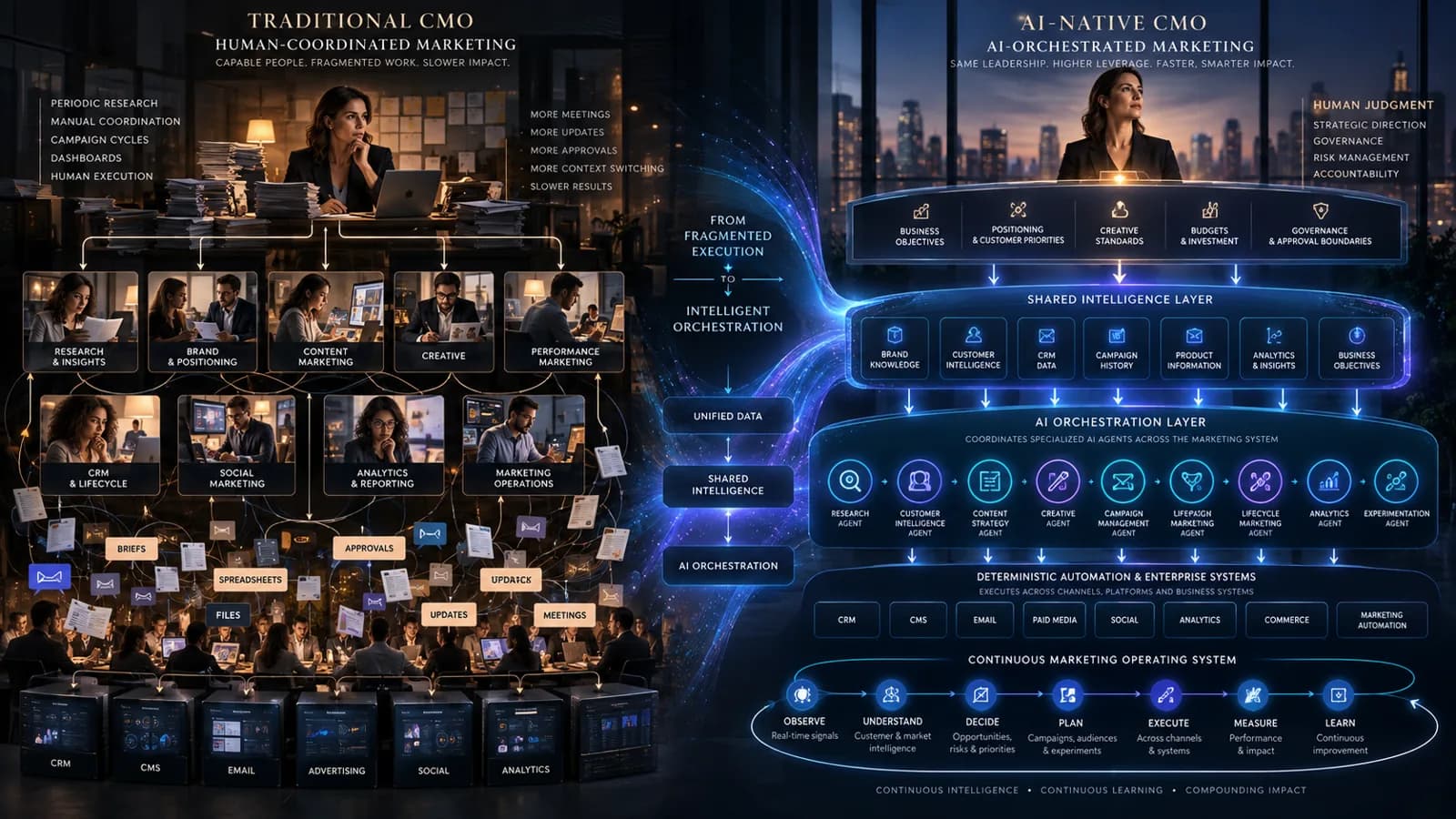 Traditional CMO vs AI CMO: Side-by-Side — illustration